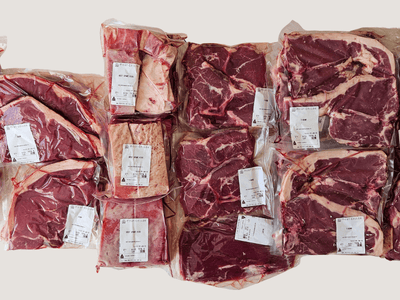 30kg SteakHolders Box from Meat Cellar — premium bulk beef pack with steaks, roasts, mince and sausages, individually packed and vacuum sealed for freezer storage