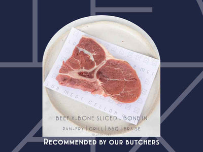 Y-bone steaks from Meat Cellar — old-school butcher favourite, rich in flavour and ideal for the grill.