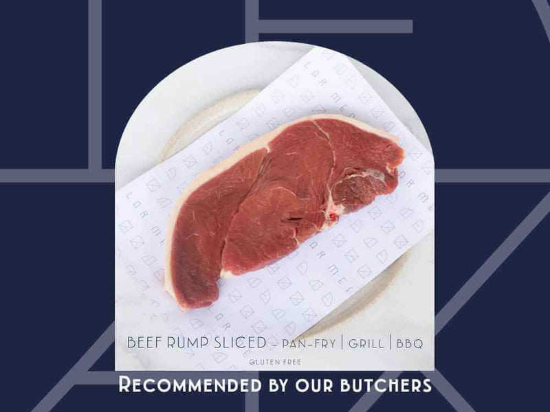 Rump steak from Meat Cellar — bold flavour, perfect for the BBQ or grill with your favourite rub.