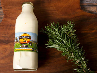 Milk in Glass Bottle 